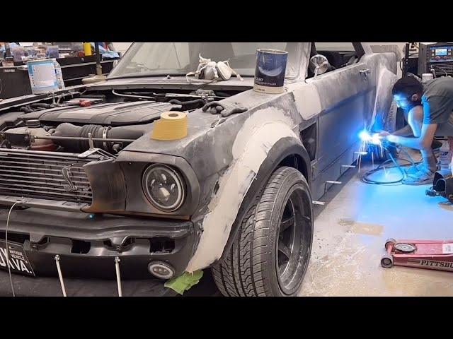 KEN BLOCK HOONICORN INSPIRED Widebody 1966 Mustang Body Swapped Onto 2018 Mustang Chassis in 10 mins