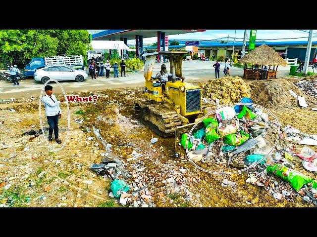 Great first Step Landfilling Attractly Project Process By Dump Trucks 5Ton Bulldozer By Dozer D31p