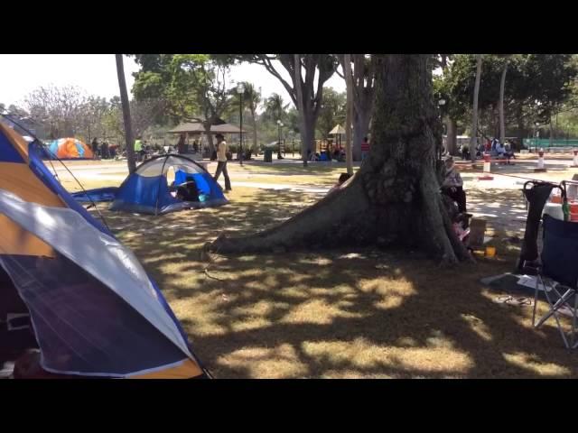 Camping at a windy beach in Singapore