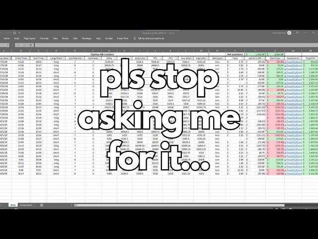 my trading log (free)