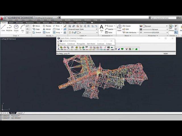 Contours & Tin Surface Modeling In Eagle Point AutoCAD.