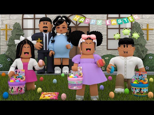 OUR FAMILY EASTER SUNDAY CHURCH ROUTINE!! *EGG HUNT*!!| Bloxburg Family Roleplay