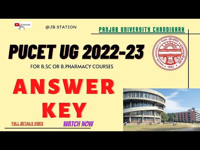 PUCET UG 2022-23 ENTRANCE TEST ANSWER-KEY