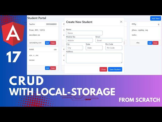 Angular 17 CRUD with Local-Storage | angular 17 tutorial