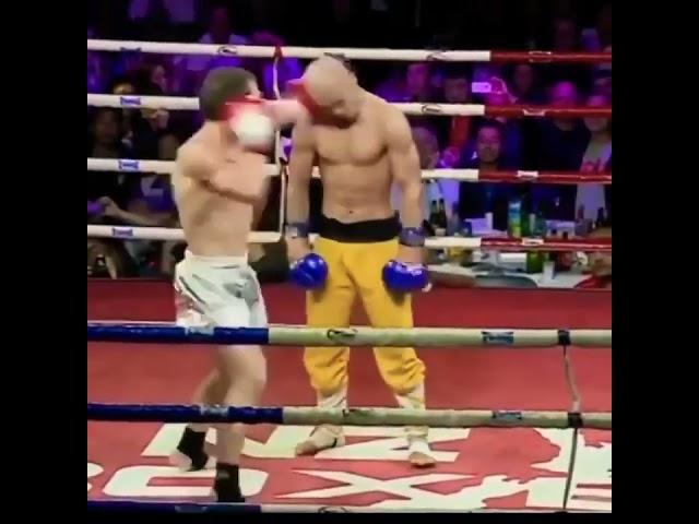 Omg epic monk survive boxer punches  easily   Respect man 