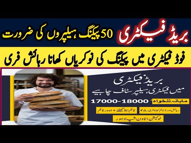 Bread  factory Latest Jobs In Lahore 2023 || New Latest Jobs|| Industry lines jobs in Lahore