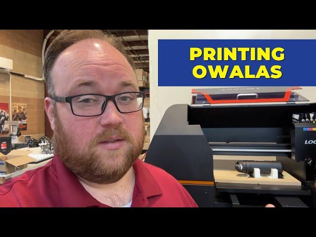 UV printing on owala water bottles with the logojet UV printer