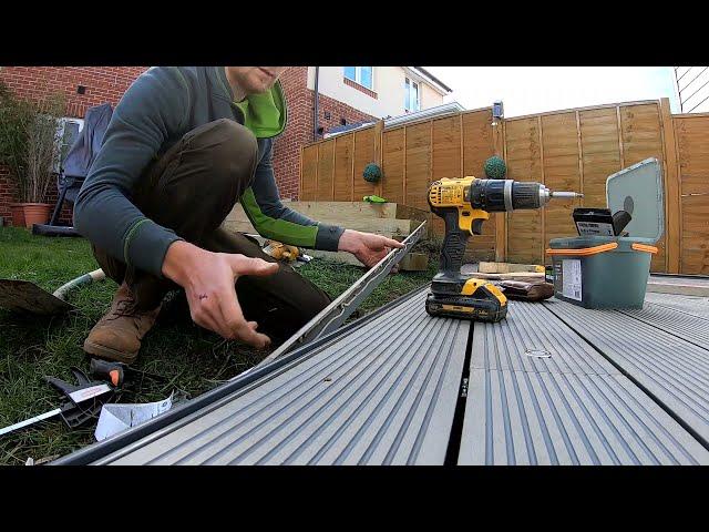 Installing a B&Q Composite Decking | Neva | Grey | GoodHome | Blooma Hattan Solar Lights #diy