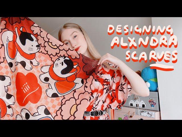 BTS Designing ALXNDRA Scarves Illustrating 