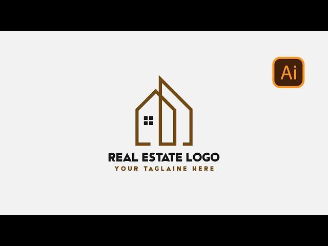 Minimalist Real Estate Logo Design Tutorial Illustrator