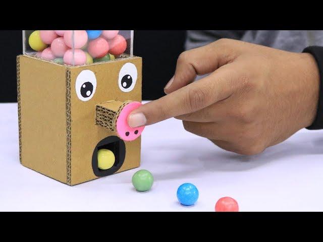 How to Make GumBall Candy Dispenser Machine from Cardboard at Home