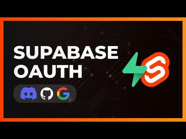 Supabase OAuth with SvelteKit (Discord, Google, GitHub)