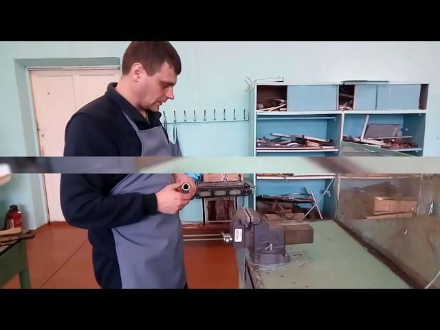 Резание металла слесарной ножовкой