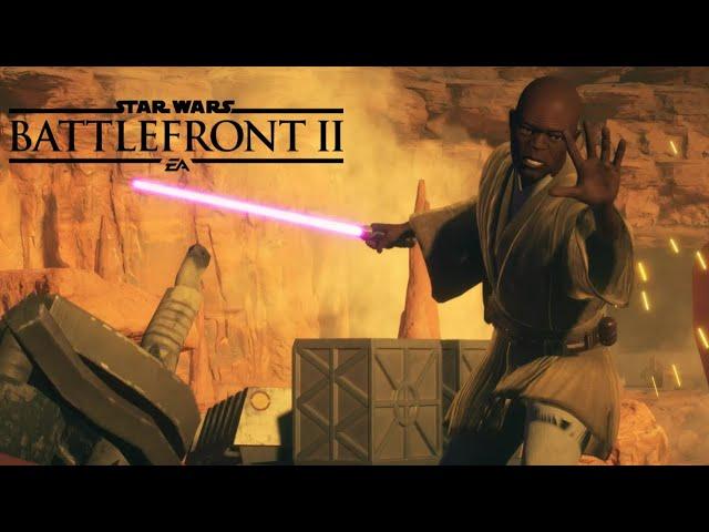 JEDI MASTER MACE WINDU & 501ST CLONE BATTALION VS CONFEDERACY DROIDS ON THE SAND WORLD OF GEONOSIS