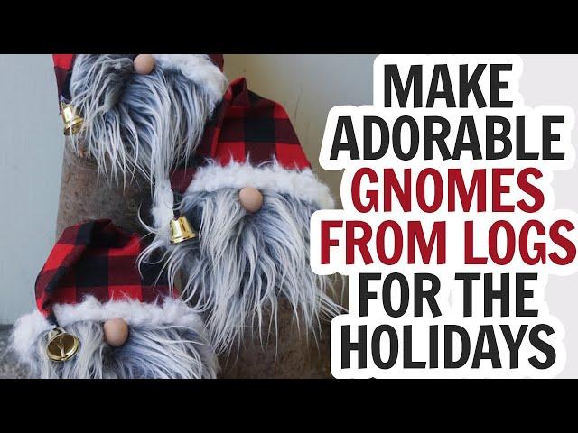 DIY Gnome / Porch Gnome Tutorial / DIY Christmas Gnome / Log Gnomes for Patio / Holiday Gnomes DIY
