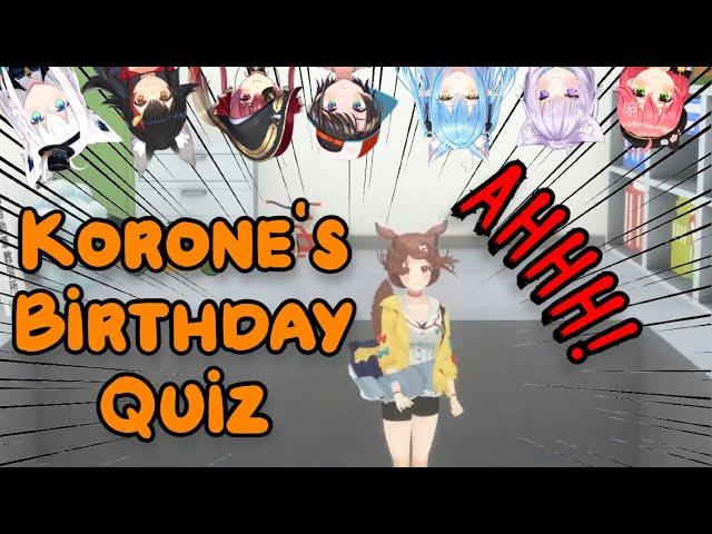 Korone Tries to Answer a Quiz About Herself But Gets Dunked Every Time She Fails [Birthday/Hololive]