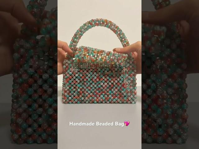 Handmade Beaded Handbag  #bag #handmadebag #beadedhandbag #beadedbag #beadwork