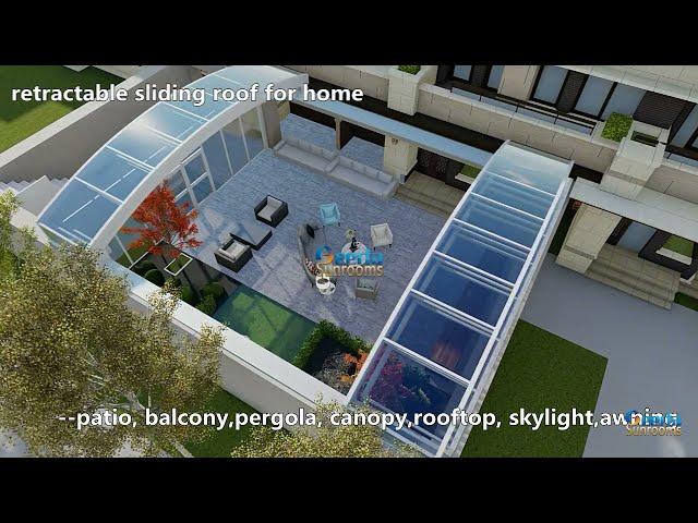 n curved Retractable sliding roof system