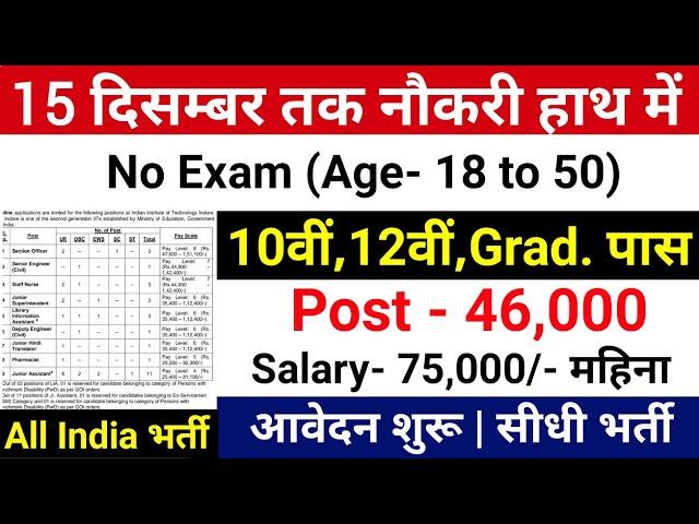 15 दिसम्बर तक नौकरी हाथ में | Top 15 Government Job Vacancy December 2024 | Sarkari Today News