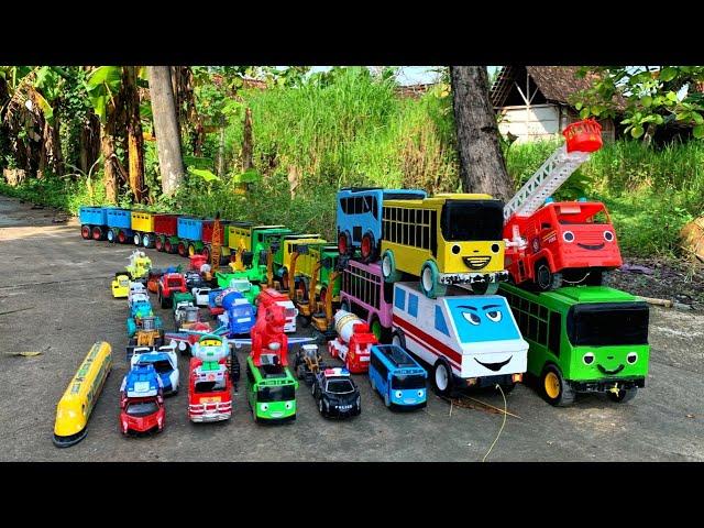 Mantap !! Mobil Truk Tronton Panjang Bongkar Mainan Mobil Mobilan Truk Pemadam,Excavator,Truk Molen