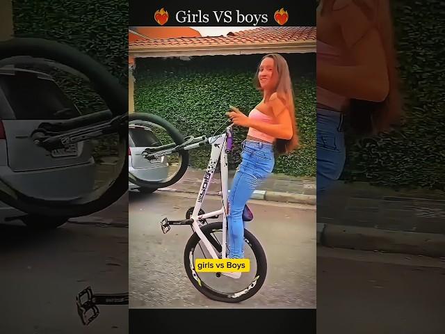 Girls vs Boys cycle stunt.  #bike #stunt #cycling #cycle #mtb #viral#shorts