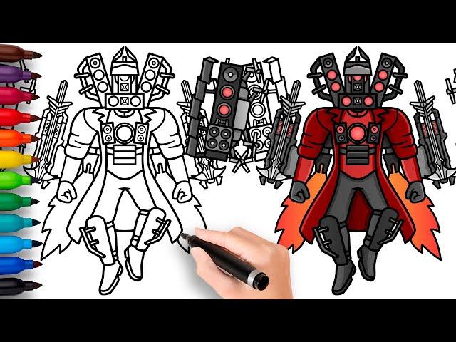 How to Draw New Upgraded Titan Speakerman from Skibidi Toilet Invasion 25 "Revenge" (Part 2)