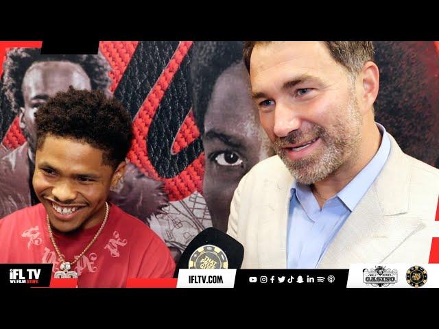 WORLD EXCLUSIVE - Eddie Hearn & Shakur Stevenson DISCUSS 3 Fight PLAN/ TANK DAVIS & BOOTS ENNIS WIN