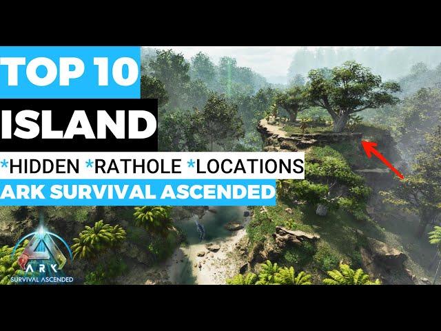 TOP 10 HIDDEN RATHOLE BASE LOCATIONS ISLAND (ARK SURVIVAL ASCENDED)