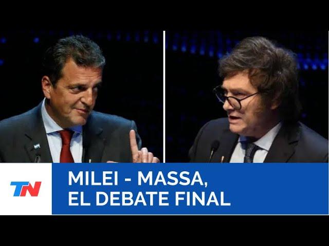 DEBATE PRESIDENCIAL ENTRE SERGIO MASSA Y JAVIER MILEI