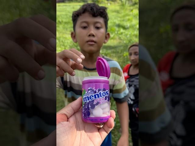 Yummy Bites MENTOS Grape  Flavour Candy eating by #villagee |#viralvideo #satisfying #fyp #candy