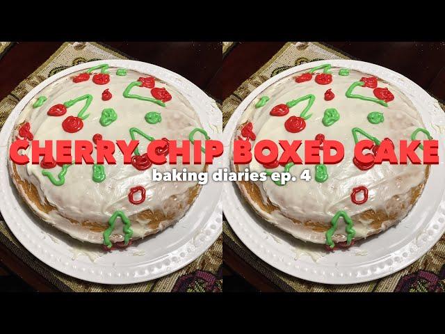 CHERRY CHIP BOXED CAKE | baking diaries ep. 4 | Lukewarm Tea ️