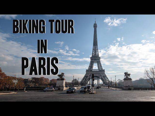 BIKING TOUR in PARIS 4K - Virtual Cycle Ride In Paris along the river Seine, Louvre and Eiffel Tower