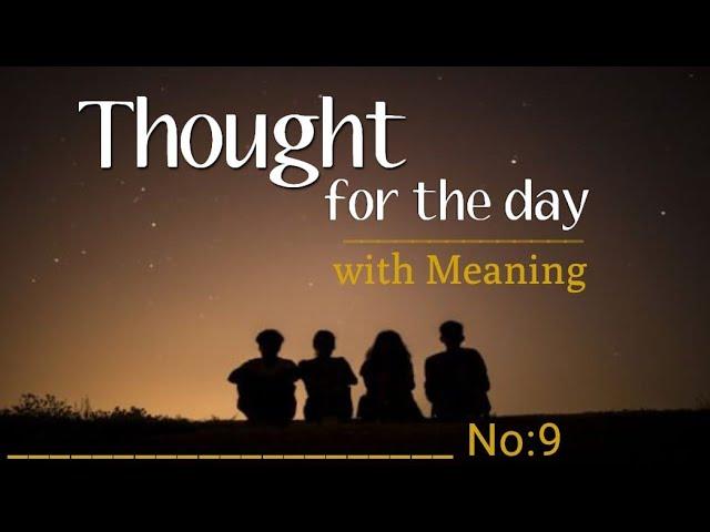 Thought for the Day with Meaning in English | Daily Thought | Daily Quotes | Good thoughts | No:9 |