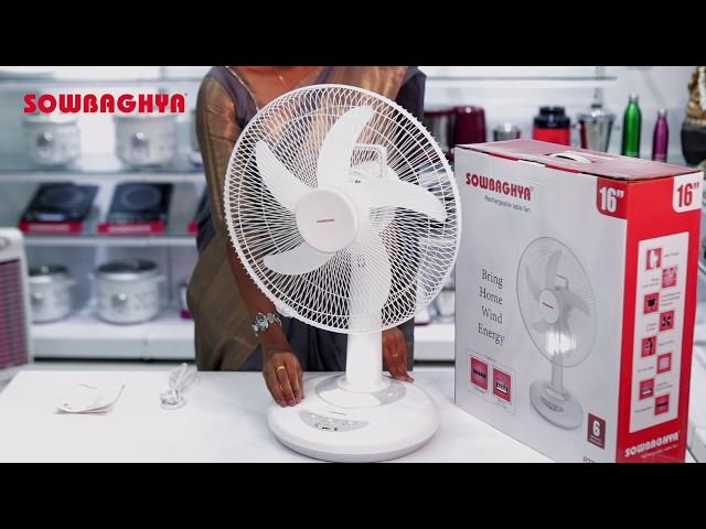 Rechargeable FAN I Battery FAN I Table Fan - Sowbaghya