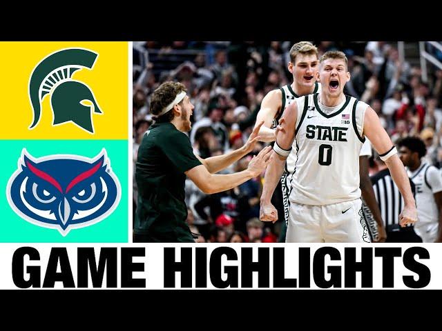 #20 Michigan State vs Florida Atlantic Highlights | NCAA Men's Basketball | 2024 College Basketball