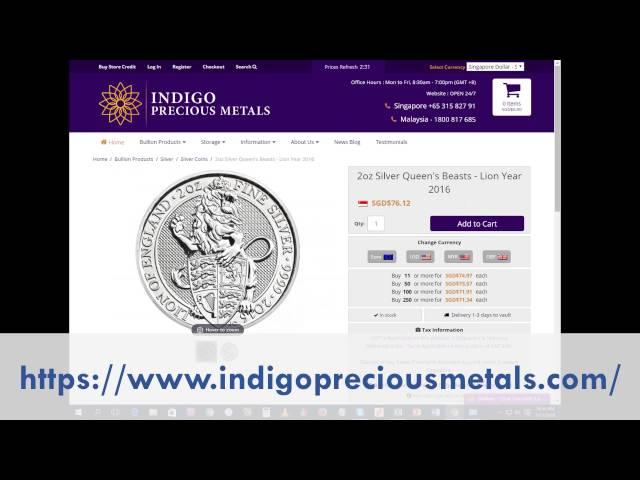 ThinkVesting: Best Price of Queen's Beast 2 oz Silver Coin in Singapore