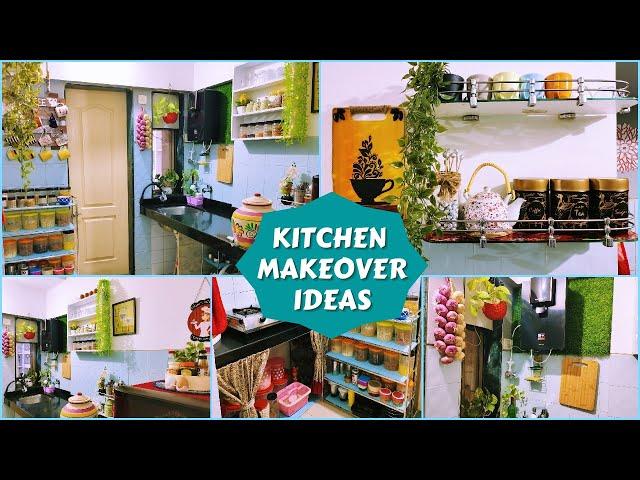 Small Kitchen Makeover on a Budget | Non Modular Kitchen Organization | Kitchen Decorating Ideas