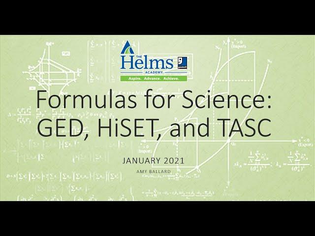 Formulas for the Science Test | GED, HiSET, and TASC Science Prep