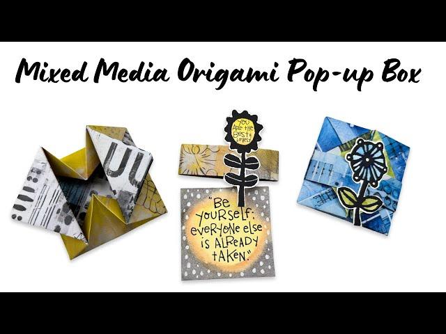 Mixed Media Origami Pop Up Box Card