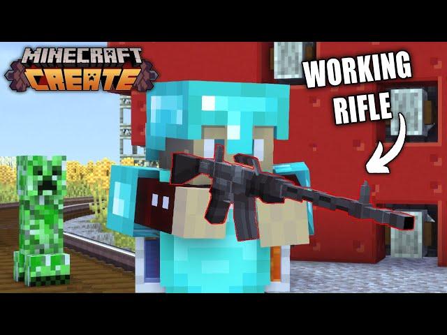 I Made A WORKING RIFLE In Minecraft Create Mod