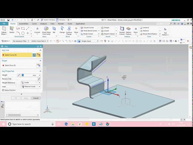 Ug nx sheet  metal tutorial - jog