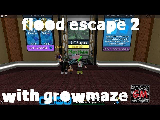 Playing Flood Escape 2 with Growmaze