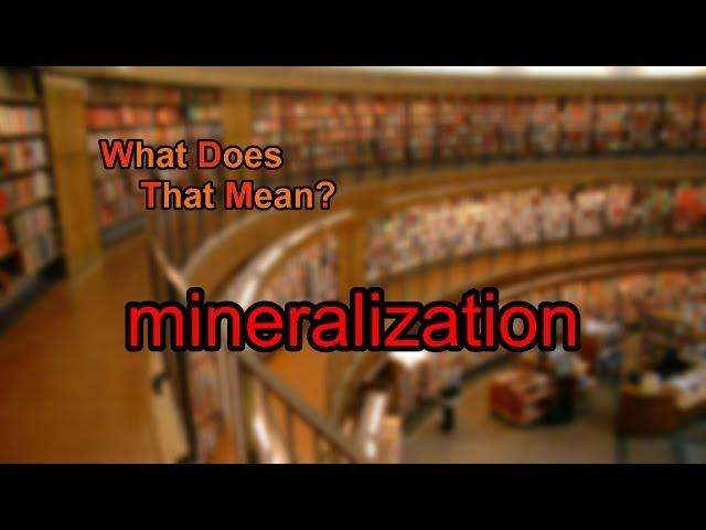 What does mineralization mean?