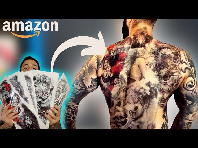 Testing & Reviewing Amazon Temporary Tattoos | Giving myself a bodysuit
