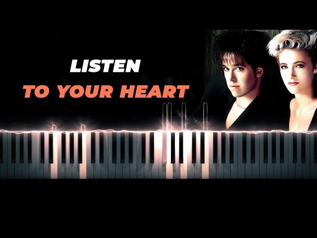 Roxette - Listen To Your Heart - piano karaoke instrumental cover