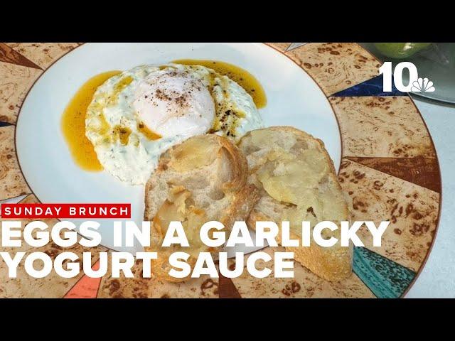 Sunday Brunch: Turkish eggs in a garlicky yogurt sauce