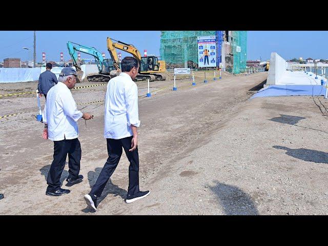 Presiden Jokowi Tinjau Lokasi Pengendalian Banjir Kawasan Tambak Lorok, Semarang, 17 Juni 2024