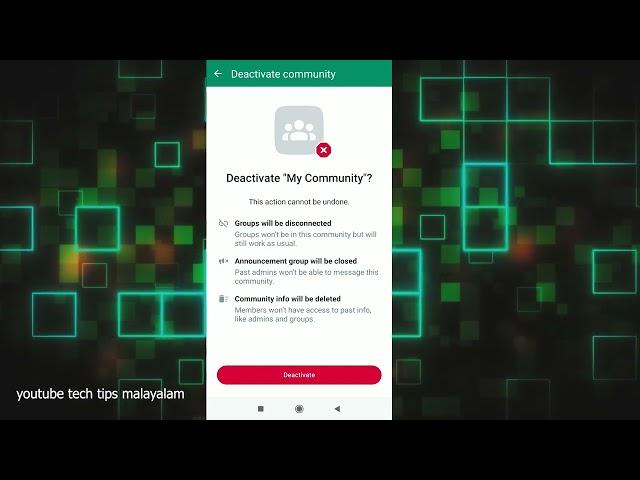 How to Remove Community From WhatsApp | Deactivate WhatsApp Community | Youtube Tech Tip Malayalam