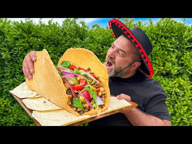 Giant Tacos Made From An Authentic Mexican Recipe! My Daughter Is Delighted With The Taste!