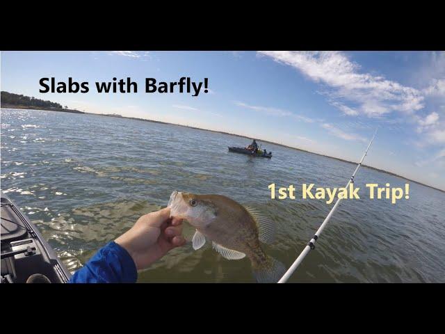 Fall Kayak Crappie fishing Grapevine lake! First trip ft. Barfly Fishing Texas. 2 pounder caught!